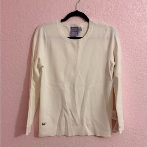 Herve Leger Cream Long Sleeve Sweater XS